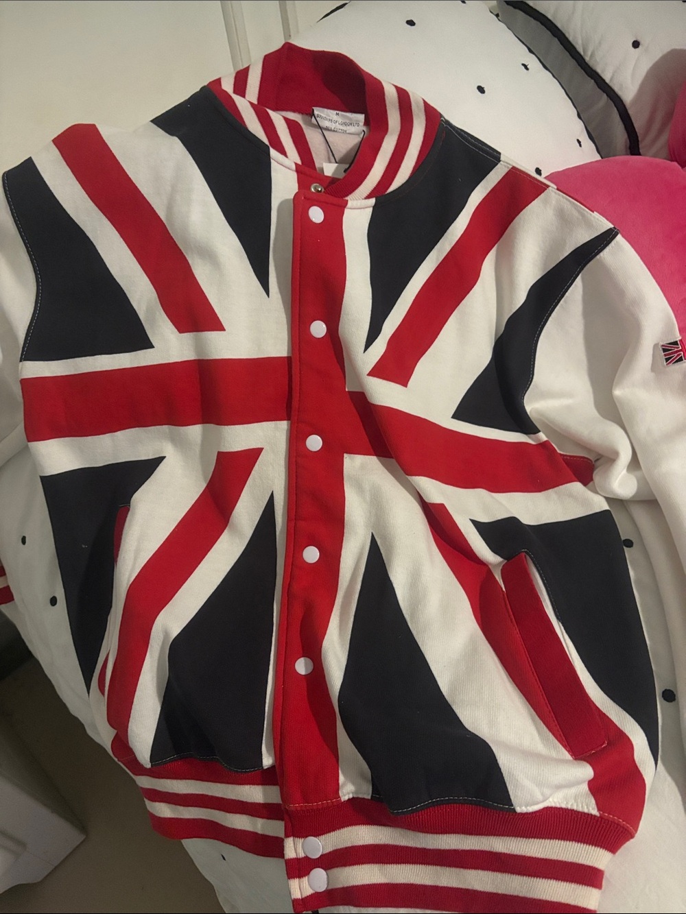 Union Jack Red & Navy Varsity Bomber Jacket